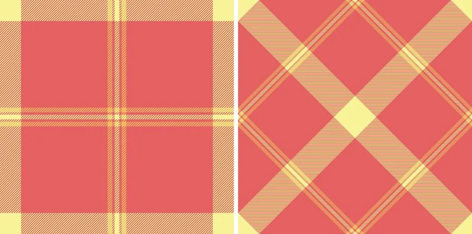 Two seamless patterns in peach and yellow. Versatile backdrop for textile pri Stock Illustration