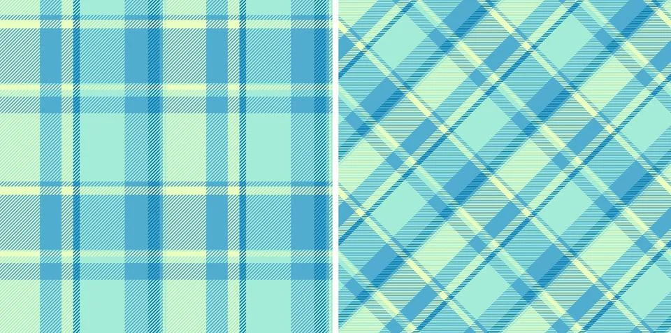 Two seamless plaid patterns in soft blues, creating a cool, calm effect. Id.. Stock Illustration