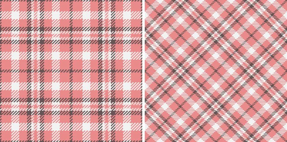 Two seamless plaid patterns. A timeless design with a woven, textured effect  Stock Illustration