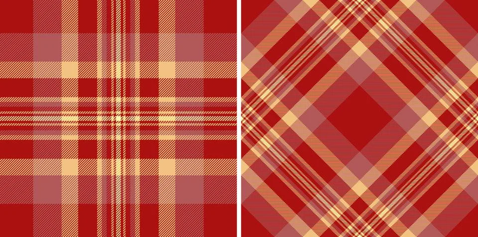 Two seamless plaid patterns in warm red and beige tones.  Perfect for textile Stock Illustration
