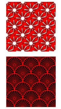 Two seamless vector tiles with abstract geometric pattern, contrasting color  Stock Illustration