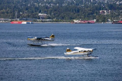 Two Seaplanes in Vancouver Stock Photos