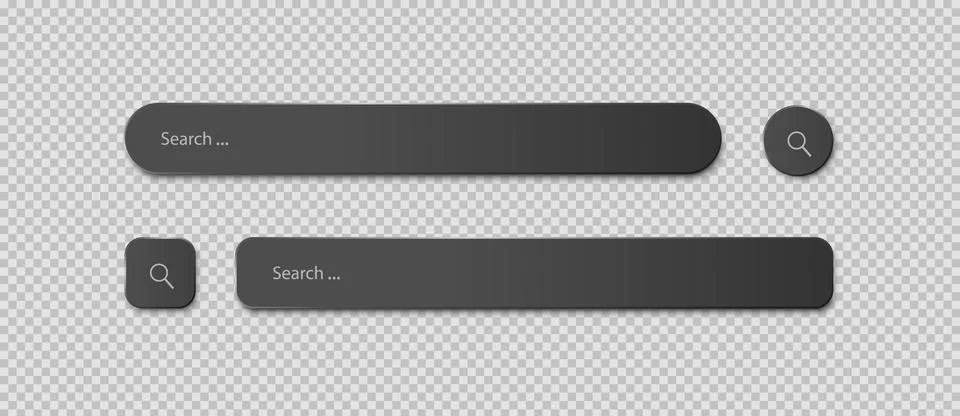 Two search strings of different shapes on a light gray background. Stock Illustration