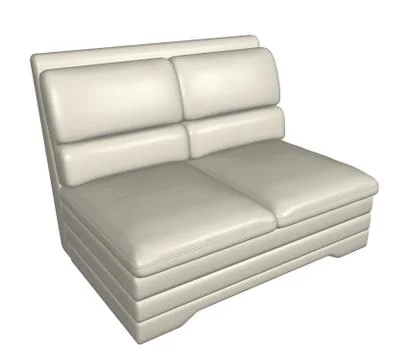 Two-seater all-leather sofa, 3D illustration Stock Illustration