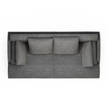 Two-seater cloth sofa on a white background top view 3d rendering イラスト素材