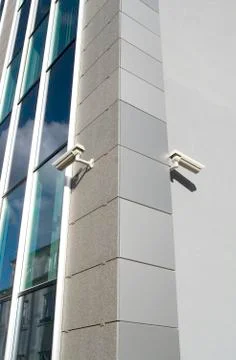 Two security cameras Stock Photos