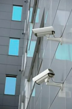 Two security cameras Stock Photos