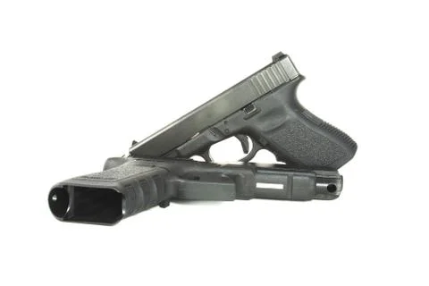 Two semi automatic pistols Stock Photos