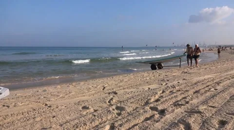 Two senior men at the beach Видео 12208472