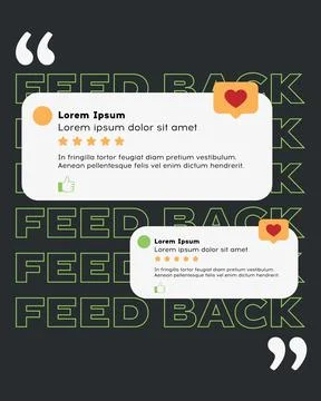 Two Separate Comment Boxes and Like Dislike Icons with Feedback Request Stock Illustration