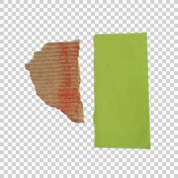 Two separate pieces of rough textured paper with a green and brown surface .. Stock-Fotos