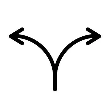 Two separated arrows icon design in linear style. Illustrazione stock