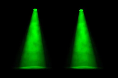 Two separated green spotlights Stock Illustration