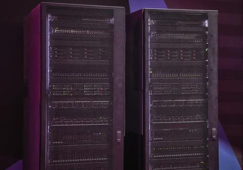 Two Server Racks Stock Photos