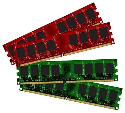 Two set ddrii modules red and green Illustrazione stock