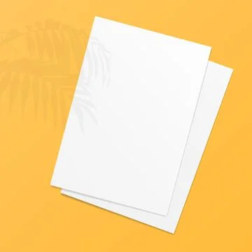 Two sets of white paper on isolated background for mockup product Illustrazione stock