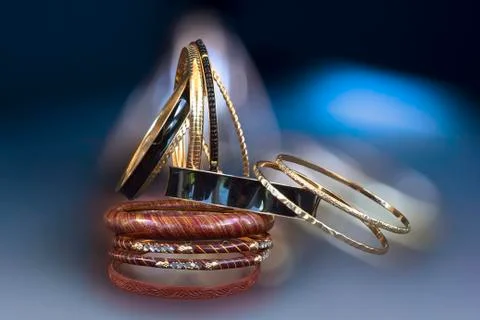 Two sets of woman's bracelets Foto stock