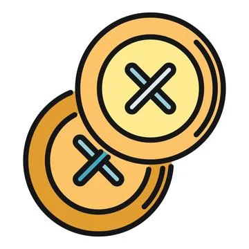 Two sewing buttons with cross stitch pattern 스톡 일러스트