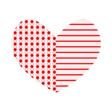 Two shaded halves connected together in one heart Stock Illustration
