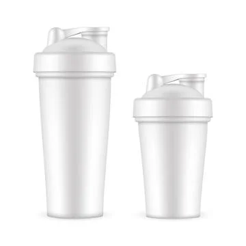 Two Shaker Bottles, Small and Big Mockup Stock Illustration
