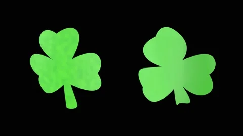 Two shamrocks are spinning in a loop. St. Patrick's day symbol. Stock Footage 234166258