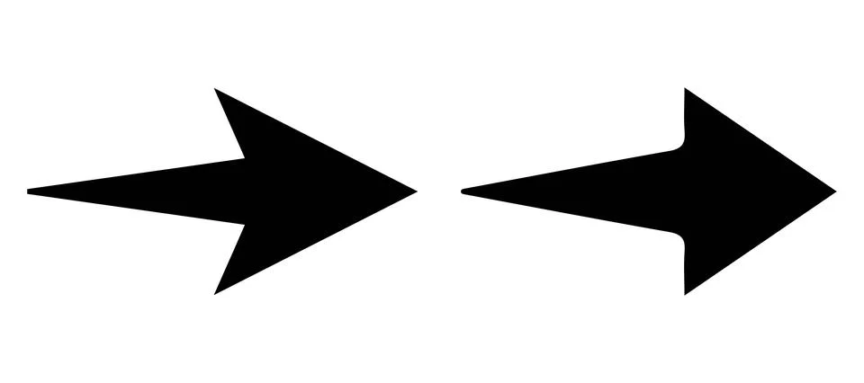 Two Sharp Directional Arrows Stock Illustration