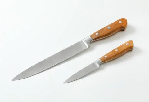 Two sharp kitchen knives Stock Photos