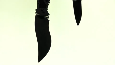 Two sharp steel knives. Stock Footage 139856480