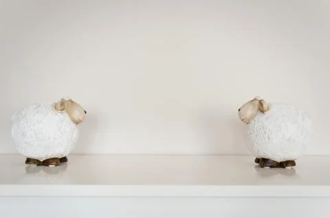 Two sheep facing each other. Stock Photos