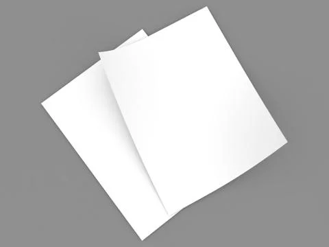 Two sheets of A4 office paper on a gray background. Illustrazione stock