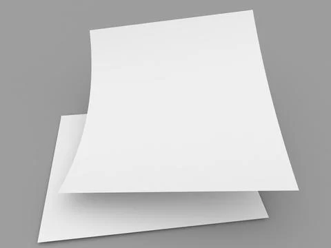 Two sheets of A4 paper on a gray background Stock Illustration
