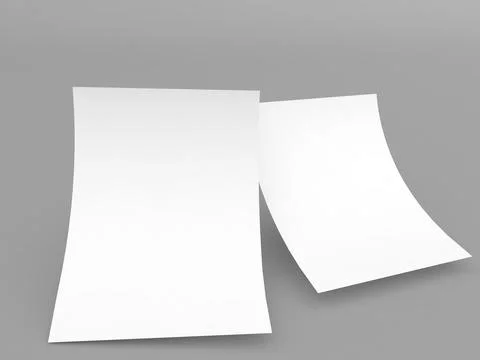 Two sheets of A4 paper on a gray background. Stock Illustration