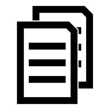 Two sheets of document black icon . Stock Illustration