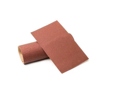 Two sheets of sand papers isolated on a white background Foto stock