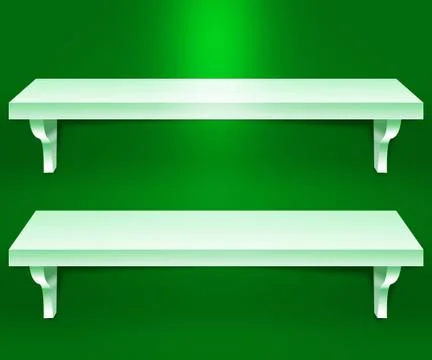 Two shelves green background Stock Illustration