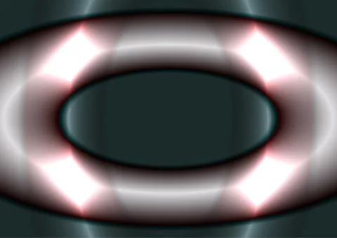Two shiny ovals perpendicular to each other.3d. Stock Illustration