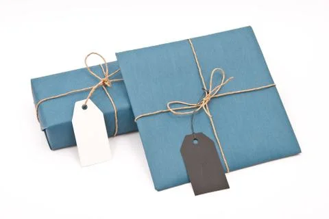 Two shipping package sent through the mail Stock Photos