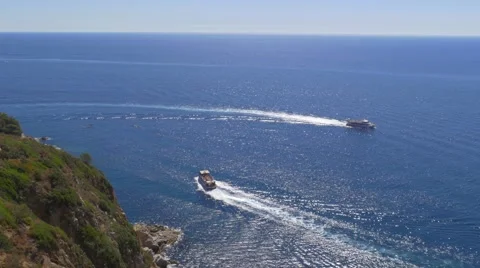 Two ships at the coast of Spain Stock Footage 68221508