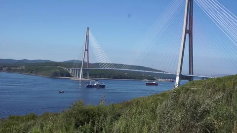 Two ships have a bridge Vídeo Stock 79917607