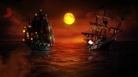 Two Ships that Pass in the Night Stock Footage 50410440