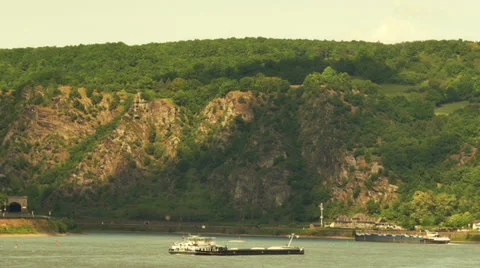 Two ships on the River Rhine Video stock 38337070