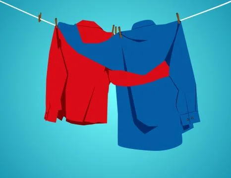 Two shirts Hanging Stock Illustration