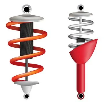 Two shock absorbers on a white background Stock Illustration