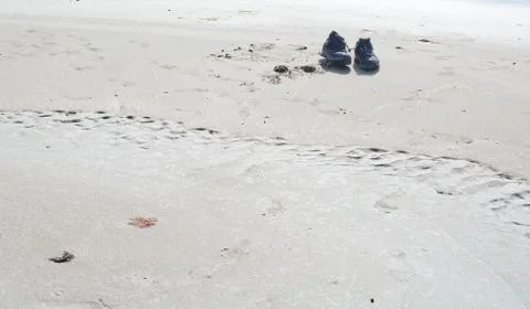Two shoes on beach Foto stock