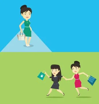 Two shopping banners with space for text. Stock Illustration