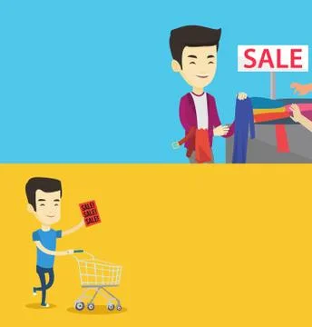 Two shopping banners with space for text. Stock Illustration
