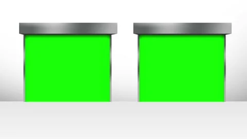 Two Shops opening at the same time with shutter rolling 4k animation 스톡 동영상 230992354