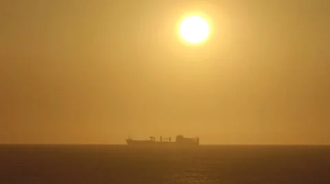 Two shots of ship at sunrise Vídeo Stock 39416891