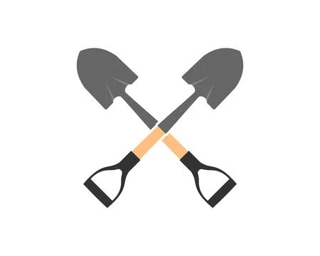 Two of shovel tool shape Illustrazione stock