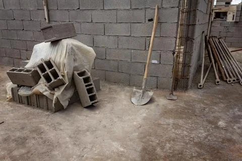 Two shovels on the ground Stock Photos